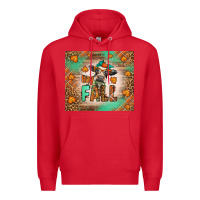 Red Western Hay Fall Cow Premium Hoodie - LillyAllenDesigns