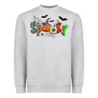Heather Grey halloween spooky Heavyweight Sweatshirt - Zillion Design Studio