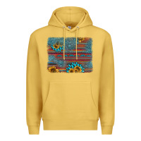 Antique Gold sunflower gemstone serape background Premium Hoodie - AdoDesignShop