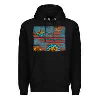 Black sunflower gemstone serape background Premium Hoodie - AdoDesignShop