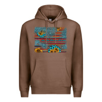 Chestnut sunflower gemstone serape background Premium Hoodie - AdoDesignShop