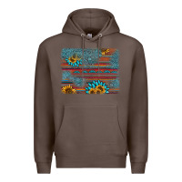 Coffee sunflower gemstone serape background Premium Hoodie - AdoDesignShop