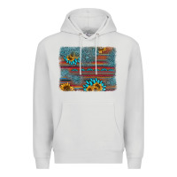 Dove Grey sunflower gemstone serape background Premium Hoodie - AdoDesignShop