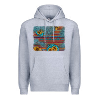 Heather Grey sunflower gemstone serape background Premium Hoodie - AdoDesignShop