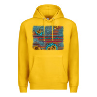 Lemon sunflower gemstone serape background Premium Hoodie - AdoDesignShop