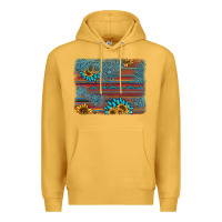 Mustard sunflower gemstone serape background Premium Hoodie - AdoDesignShop