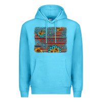 Ocean Blue sunflower gemstone serape background Premium Hoodie - AdoDesignShop