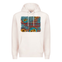 Pale Pink sunflower gemstone serape background Premium Hoodie - AdoDesignShop