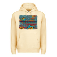 Pina Colada sunflower gemstone serape background Premium Hoodie - AdoDesignShop