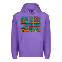 Purple sunflower gemstone serape background Premium Hoodie - AdoDesignShop