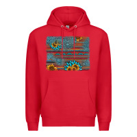 Red sunflower gemstone serape background Premium Hoodie - AdoDesignShop