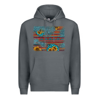 Rock sunflower gemstone serape background Premium Hoodie - AdoDesignShop