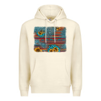 Sandshell sunflower gemstone serape background Premium Hoodie - AdoDesignShop
