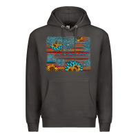 Smoke sunflower gemstone serape background Premium Hoodie - AdoDesignShop