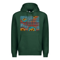 Sports Green sunflower gemstone serape background Premium Hoodie - AdoDesignShop
