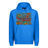 True Royal sunflower gemstone serape background Premium Hoodie - AdoDesignShop