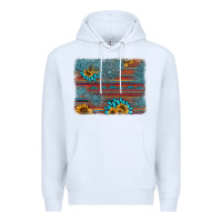 White sunflower gemstone serape background Premium Hoodie - AdoDesignShop