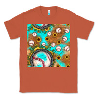 Copper baseball turquoise sunflower seamless pattern Classic Tee - JahusDesignShop