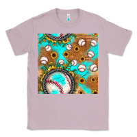 Lilac baseball turquoise sunflower seamless pattern Classic Tee - JahusDesignShop