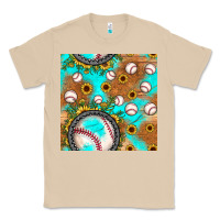 Mushroom baseball turquoise sunflower seamless pattern Classic Tee - JahusDesignShop
