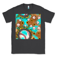 Smoke baseball turquoise sunflower seamless pattern Classic Tee - JahusDesignShop