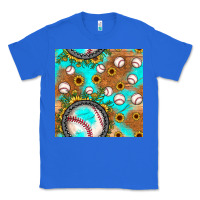 True Royal baseball turquoise sunflower seamless pattern Classic Tee - JahusDesignShop