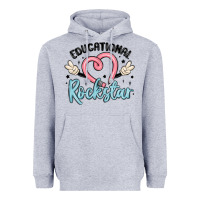 Heather Grey educational rockstar Heavyweight Hoodie - MaliasSmallBusiness