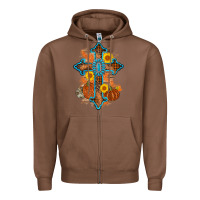 Chestnut thanksgiving cross pumpkin sunflower Zipper Hoodie - AdoDesignShop