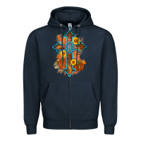 Navy thanksgiving cross pumpkin sunflower Zipper Hoodie - AdoDesignShop