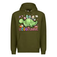 Army Green easter stegosaurus delight Premium Hoodie - LillyAllenDesigns