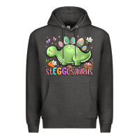 Charcoal Heather easter stegosaurus delight Premium Hoodie - LillyAllenDesigns
