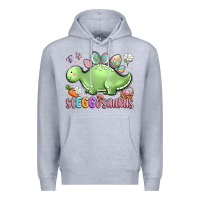 Heather Grey easter stegosaurus delight Premium Hoodie - LillyAllenDesigns