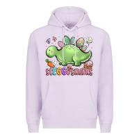 Lilac easter stegosaurus delight Premium Hoodie - LillyAllenDesigns