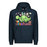 Navy easter stegosaurus delight Premium Hoodie - LillyAllenDesigns