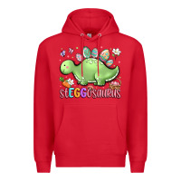 Red easter stegosaurus delight Premium Hoodie - LillyAllenDesigns