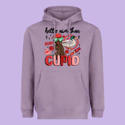 Better Aim Than Cupid With Dog And Duck Heavyweight Hoodie Designed By Maliassmallbusiness