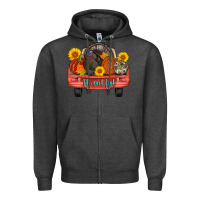 Charcoal Heather thankful turkey truck Zipper Hoodie - AdoDesignShop