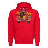 Red thankful turkey truck Zipper Hoodie - AdoDesignShop