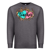 Charcoal Heather heart teacher Premium Sweatshirt - MaliasSmallBusiness