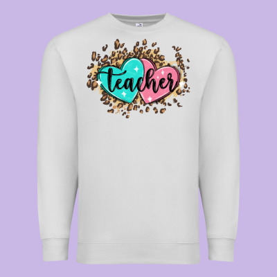 Heart Teacher Premium Sweatshirt Designed By Maliassmallbusiness