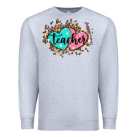 Heather Grey heart teacher Premium Sweatshirt - MaliasSmallBusiness