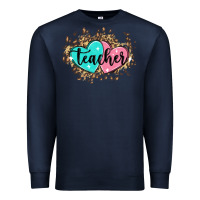 Navy heart teacher Premium Sweatshirt - MaliasSmallBusiness
