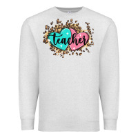 Oatmeal Heather heart teacher Premium Sweatshirt - MaliasSmallBusiness