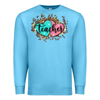 Ocean Blue heart teacher Premium Sweatshirt - MaliasSmallBusiness