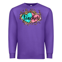 Purple heart teacher Premium Sweatshirt - MaliasSmallBusiness