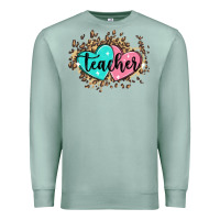 Seafoam heart teacher Premium Sweatshirt - MaliasSmallBusiness