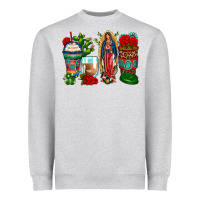 Heather Grey lady of guadalupe coffee cups Heavyweight Sweatshirt - Zillion Design Studio