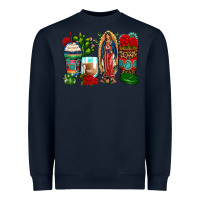 Navy lady of guadalupe coffee cups Heavyweight Sweatshirt - Zillion Design Studio
