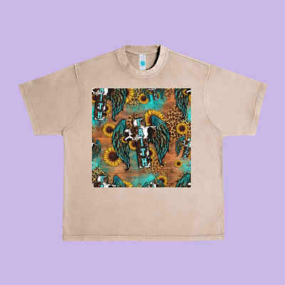 Faith Cross Seamless Pattern Urban Heavy Tee Designed By Hra Design Shop