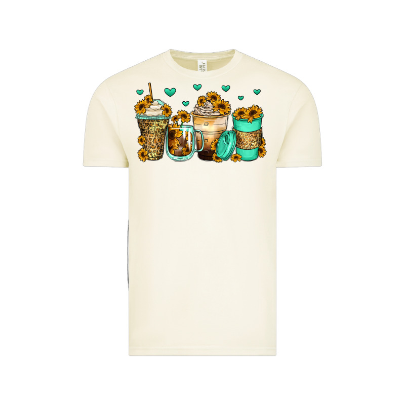 Sunflowers Coffee Cups Vintage Tee by Zillion Design Studio | Teevron